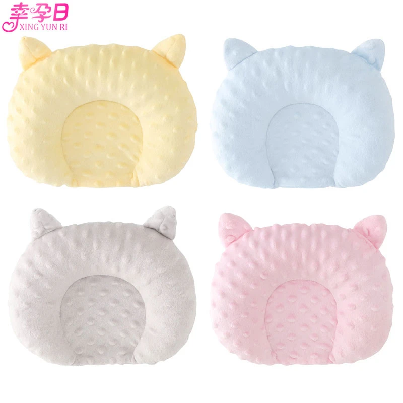 新生儿定型枕0-6个月9初生宝宝安抚平枕婴幼儿童豆豆绒四季款枕头