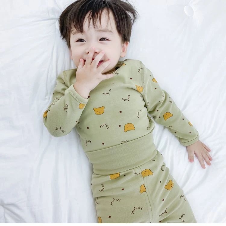 宝宝高腰护肚秋衣秋裤家居服儿童内衣套装男童婴幼儿睡衣两件套