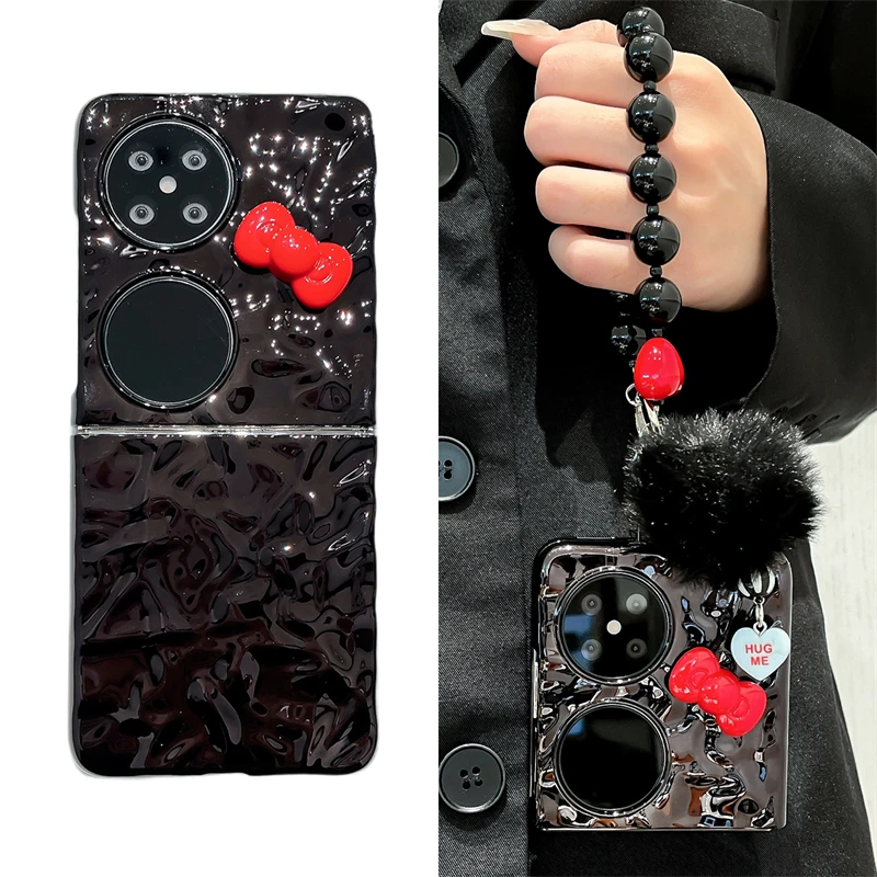 立体蝴蝶结适用华为p50pocket手机壳pockets折叠pocket 2保护套女