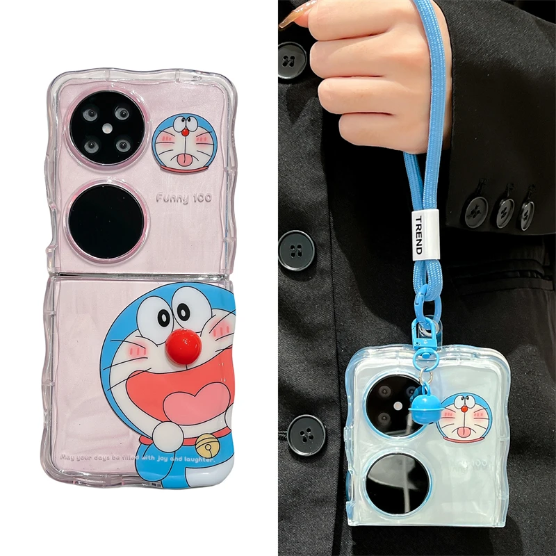 红鼻子叮当猫适用华为p50pocket手机壳pockets折叠pocket 2保护套