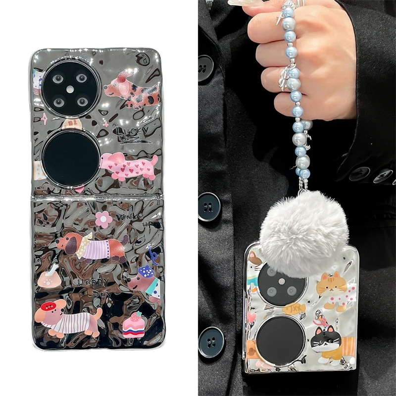 腊肠狗适用华为p50pocket手机壳pockets折叠pocket 2保护套女款