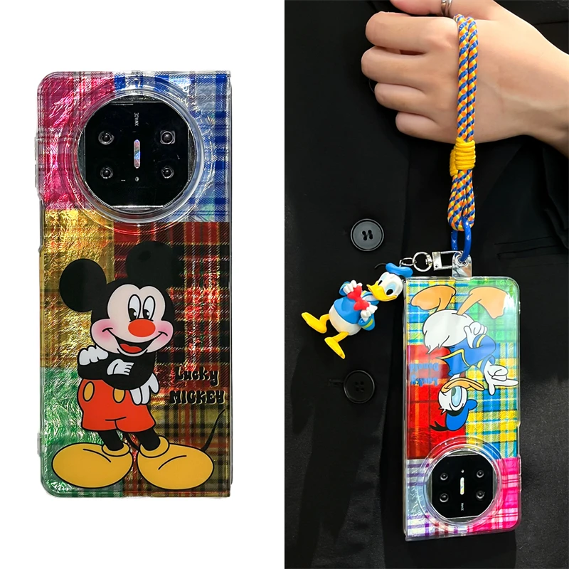 可爱卡通米奇唐老鸭适用华为matex5手机壳折叠Matex3手链保护套女