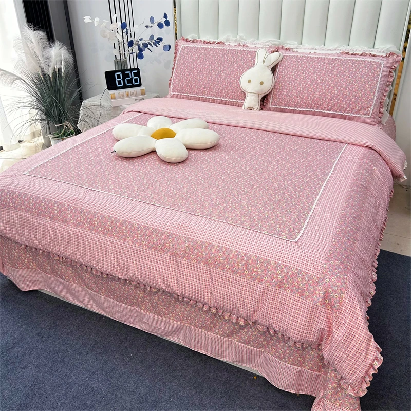 【上新】韩式加厚斜纹亲肤柔软印花小清新韩版小碎花双面防滑四件套