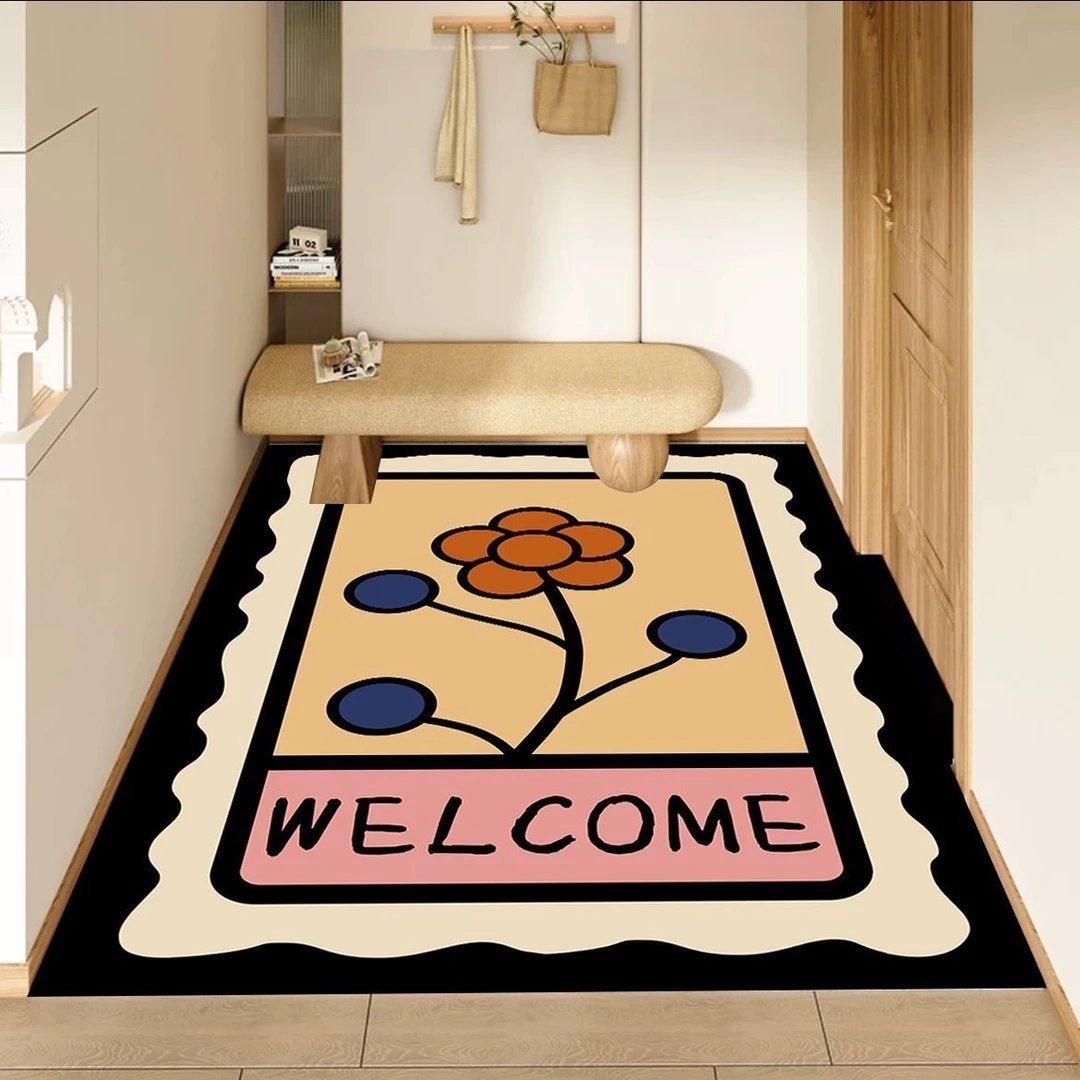 硅藻泥入户门地垫进门室内地毯2024新款家用吸水玄关脚垫子可定制