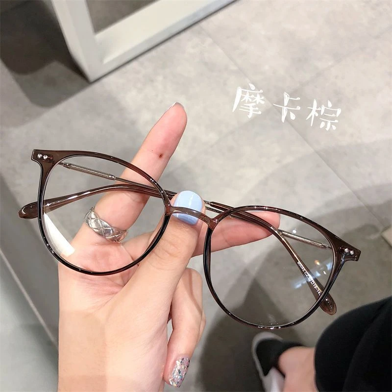 超轻茶色眼镜近视女抗蓝光防辐射可配有度数素颜显脸小眼睛框架男