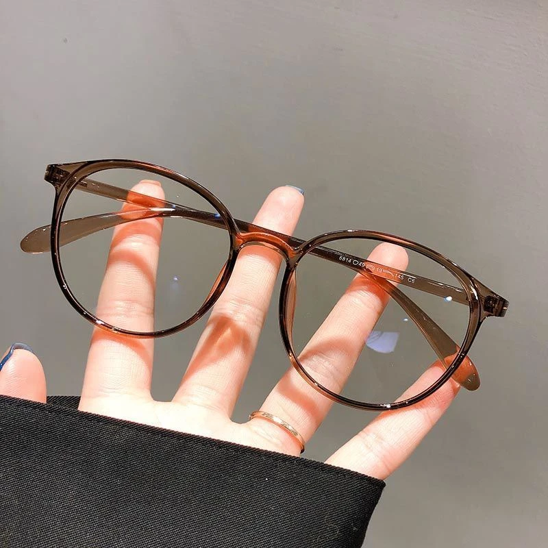 小红书同款摩卡色近视眼镜女韩版潮时尚新款素颜眼镜男平光防蓝光