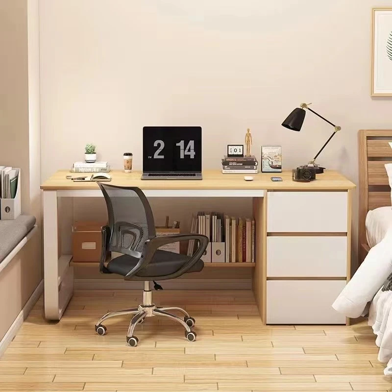 龙谋桌子电脑桌家用简约写字台书房学习桌带抽屉长条办公桌