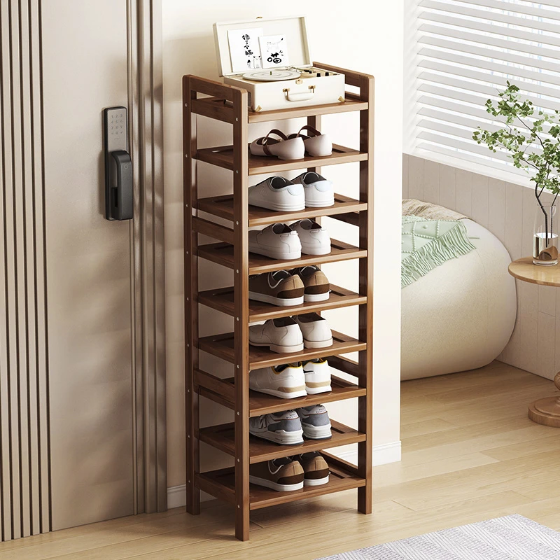 龙谋楠竹鞋架子门口超大容量多层防尘家用经济型简易鞋柜省空间置