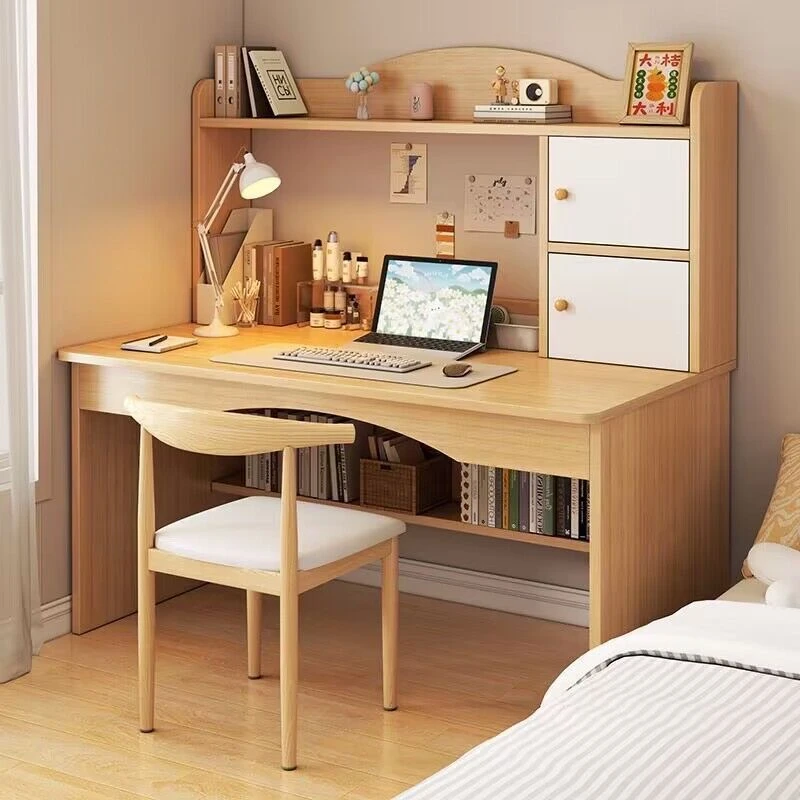 龙谋书桌书架台式桌学生学习桌写字桌卧室租房桌子电脑桌桌椅