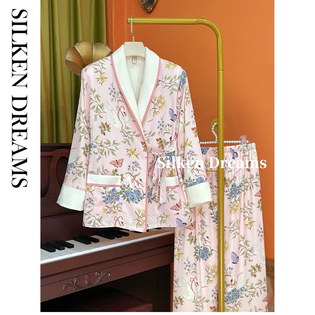 【法兰西｜戏梦芭蕾】秋冬轻奢休闲海岛绒加厚睡衣家居服套装