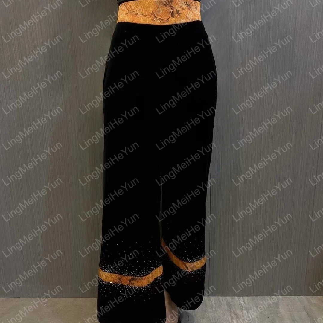 233052K新款女装裤子休闲裤 黑色气质舒适时尚中式优雅透气宽松版