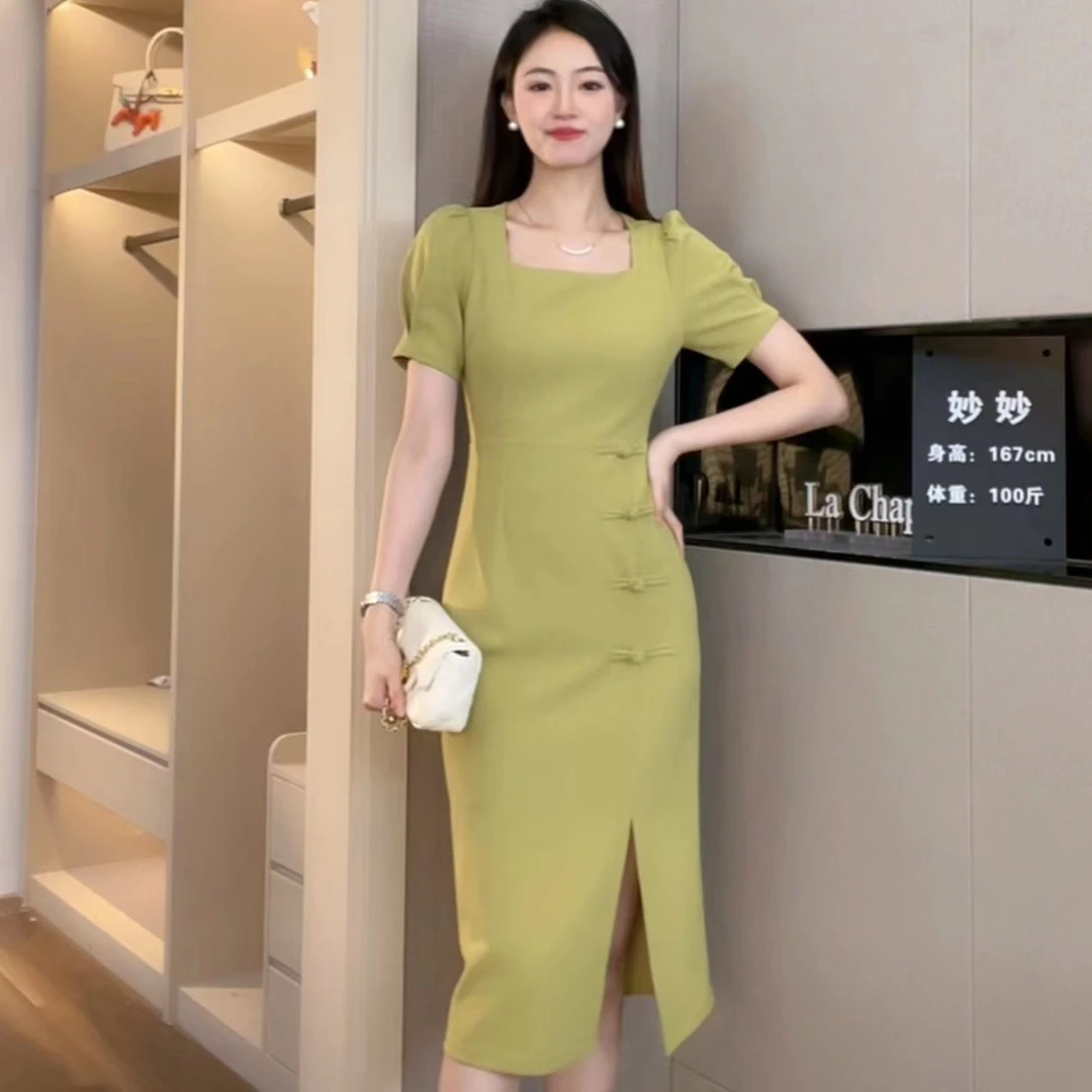 拉夏贝尔/25现货清仓优雅清凉女神修身显瘦连衣裙 6510 MQC