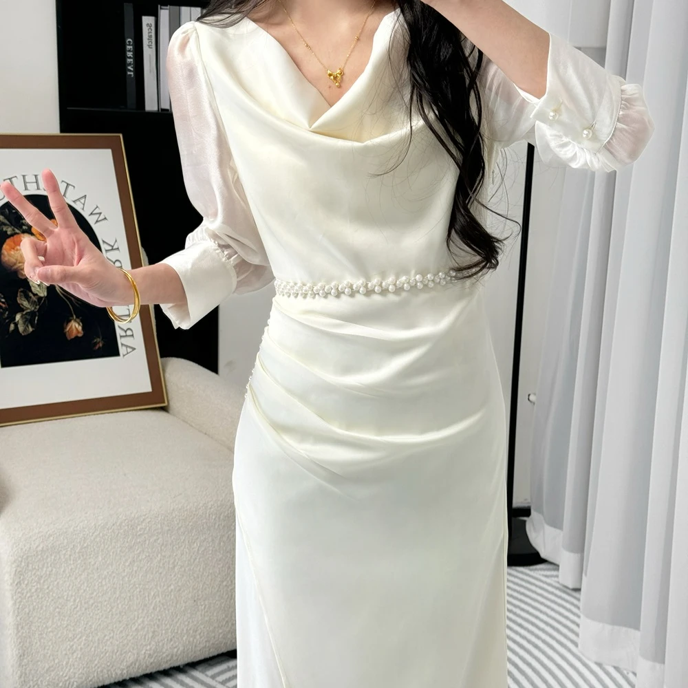 拉夏贝尔/25现货秋新小众名媛修身气质显瘦百搭连衣裙 1315 LSC