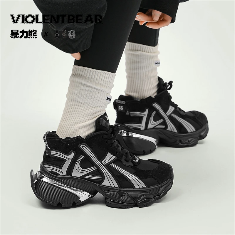 暴力熊百搭时尚厚底潮流鞋子女款老爹鞋暴力熊潮鞋5001-3