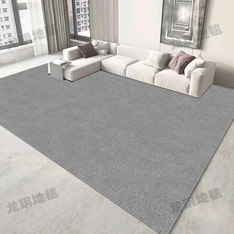 五防圈绒客厅地毯卧室素色简约床边可擦洗房间纯色好打理沙发地垫