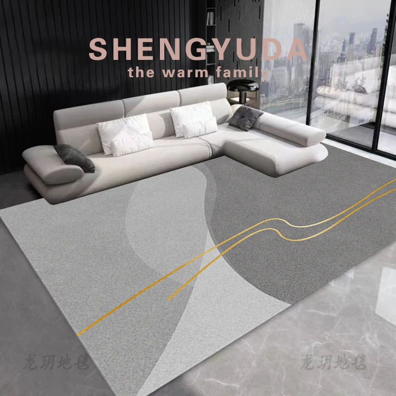 简约风客厅地毯床边毯茶几玄关卧室家用入户网红家用大面积可水洗