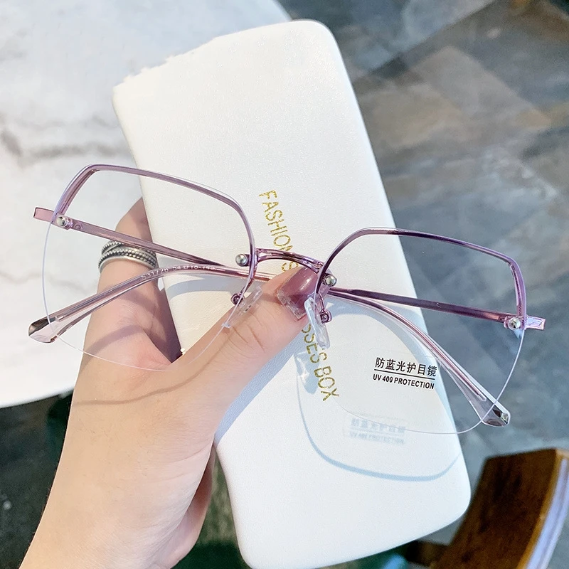 网红同款热销时尚防蓝光辐射眼镜框女素颜显脸小方形韩版潮平光镜