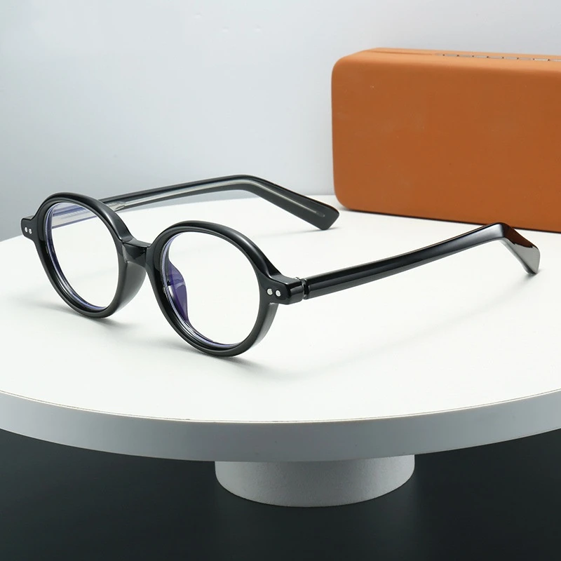 文艺TR90复古绿色圆框眼镜近视高度数男女平光素颜显白眼睛小框架