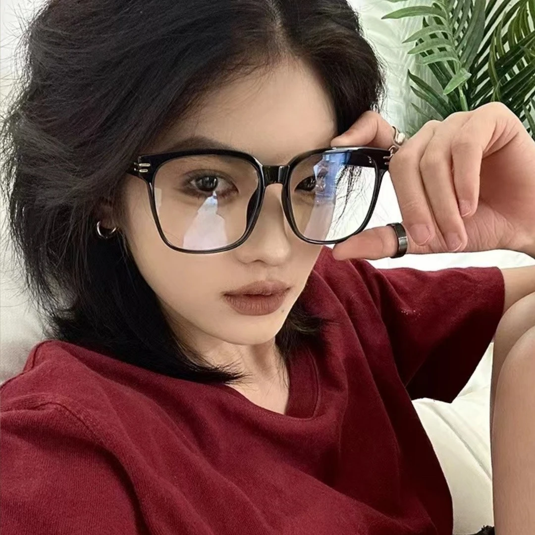 韩系复古文艺大框眼镜女潮小红书网红拍照素颜神器可配近视眼镜框