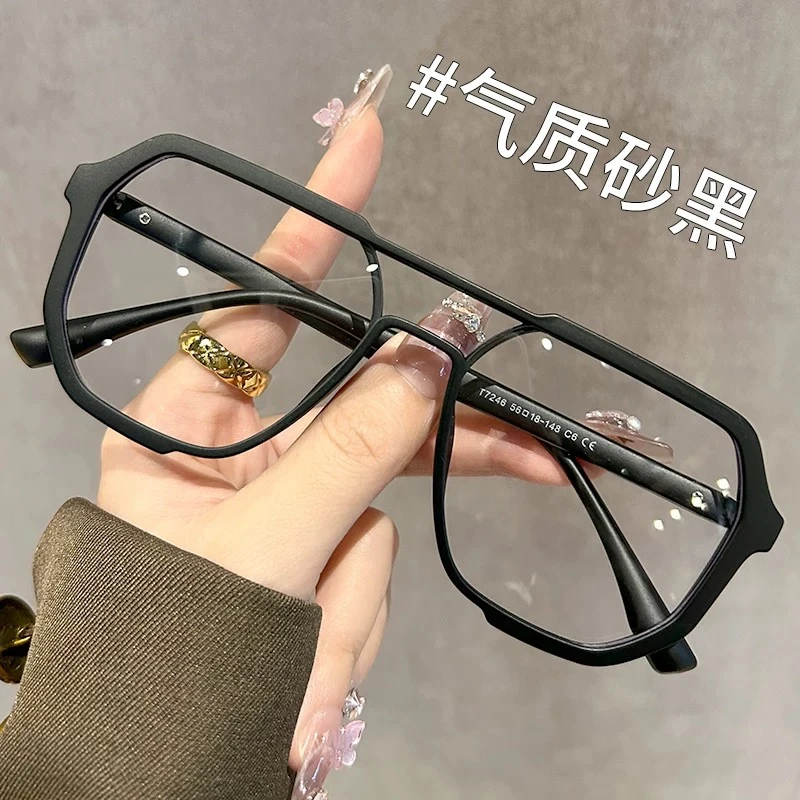 黑框复古双梁黑武士眼镜近视男款痞帅眼睛框镜架女防蓝光可配度数