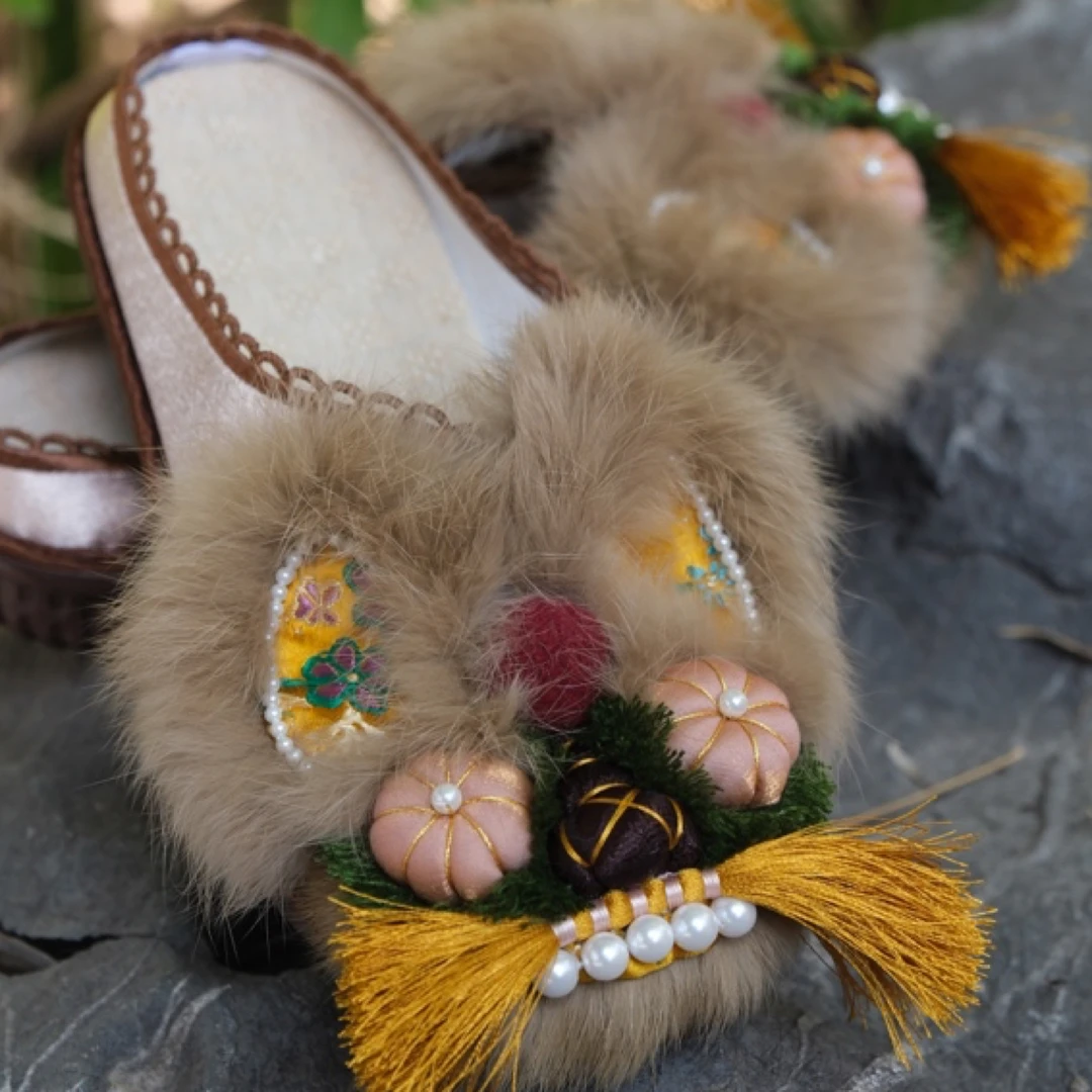 非遗虎头鞋虎头DIY成品拖鞋布鞋材料包【四虎】