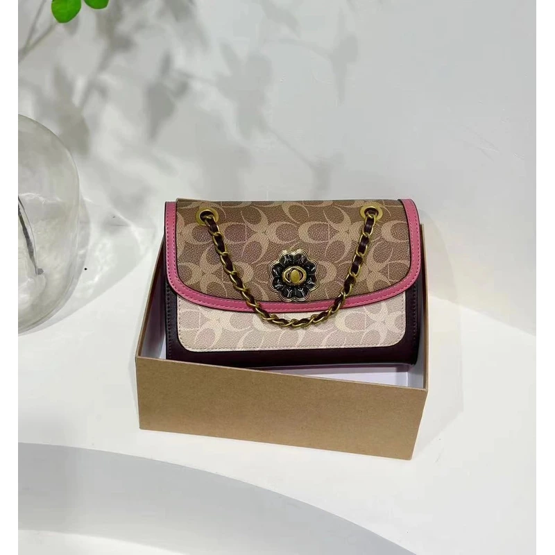 潮流时尚印花百搭洋气小方包品牌单肩斜挎包包【微瑕】