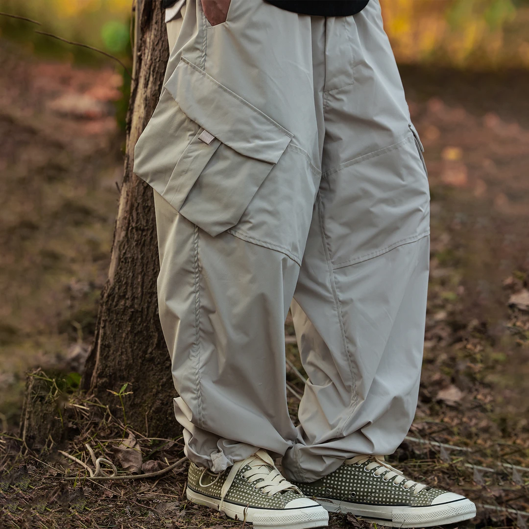 PINSKTBS 23AW秋冬 日系潮牌多口袋休闲宽松机能束脚工装裤长裤男