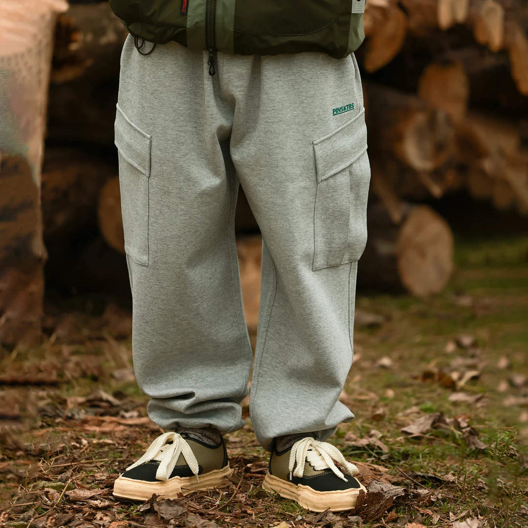 PINSKTBS 23AW秋冬宽松显瘦大口袋卫裤束脚运动裤新款休闲长裤