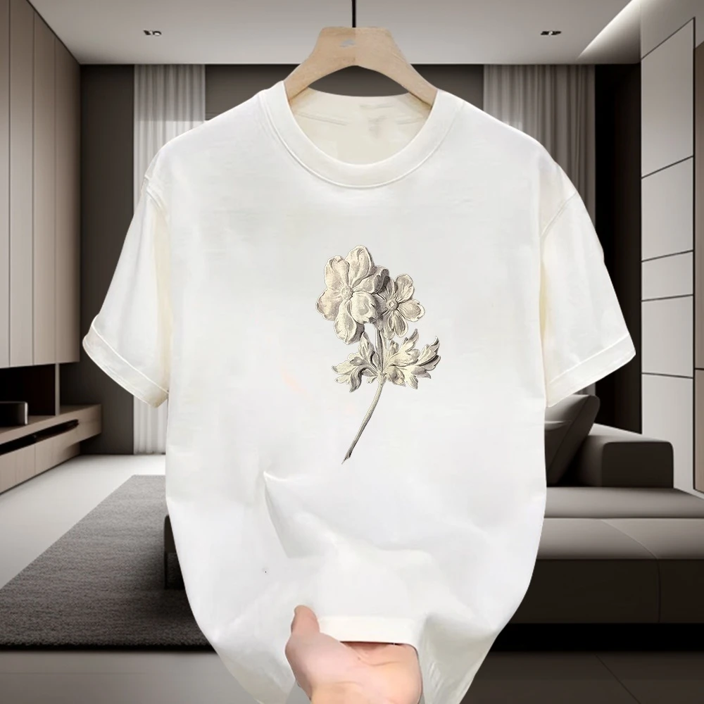 仓石一树短袖t恤男宽松大码圆领潮流印花百搭高端轻奢T恤上衣半袖