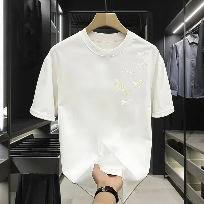 仓石一树潮牌圆领短袖男士T恤夏季新款美式重磅纯棉休闲情侣半袖