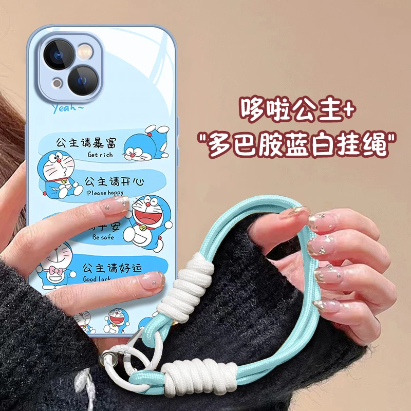 【苹果/华为/荣耀/OPPO/vivo/小米】哆啦公主液态玻璃防摔手机壳