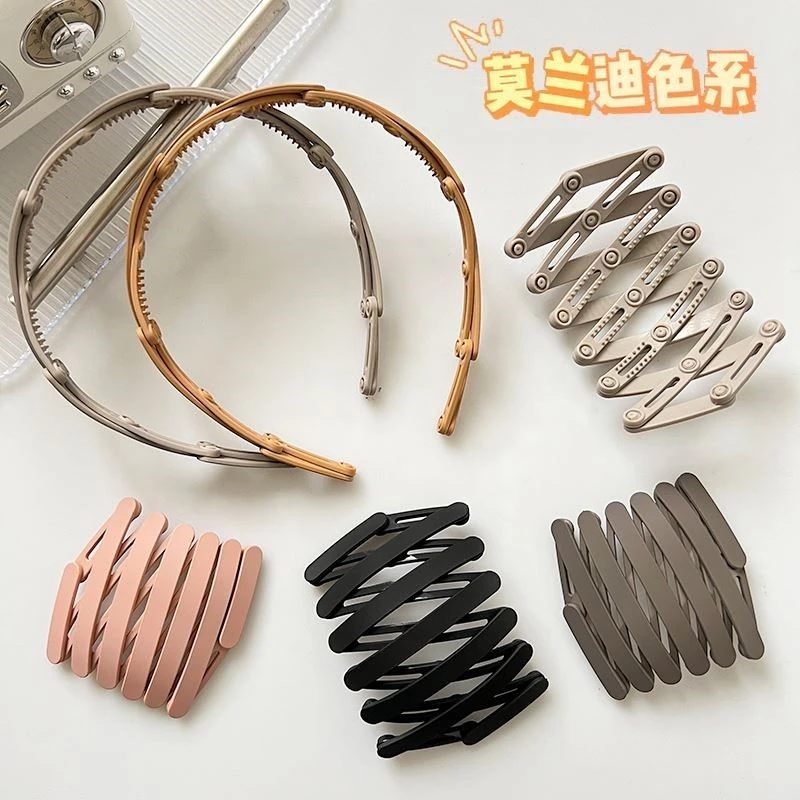 气质百搭旅行可伸缩折叠发箍女日常洗脸专用带齿发卡防滑头箍头饰