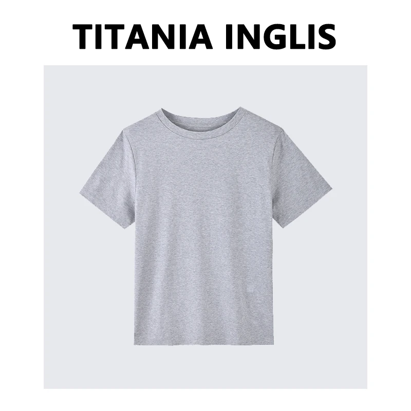 TIITANIA INGLIS 液氨柔棉简约极简T恤 纯色高级感满满白T 1028