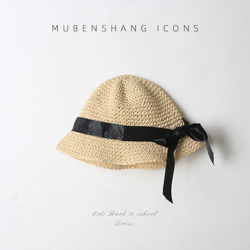 木本尚宝宝草帽女夏季婴儿遮阳帽春夏薄款防晒太阳帽子儿童渔夫帽