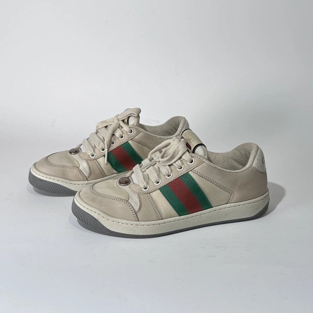 35码/95新/Gucci/古驰 白尾时尚脏脏鞋/WX0576