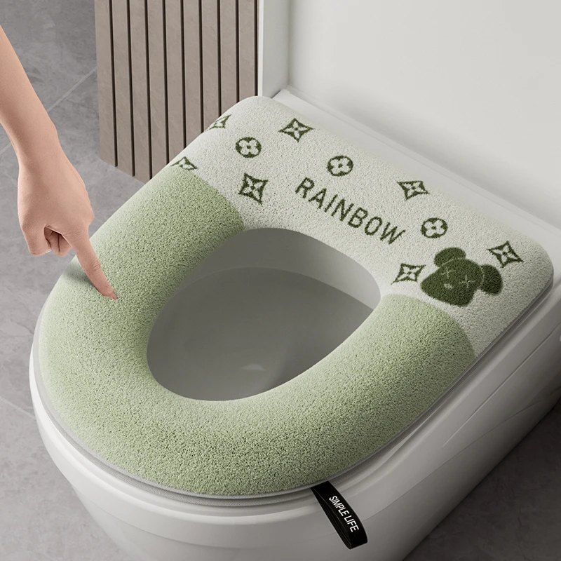 马桶坐垫四季通用坐便套家用可水洗拉链款冬季保暖马桶垫坐垫可爱