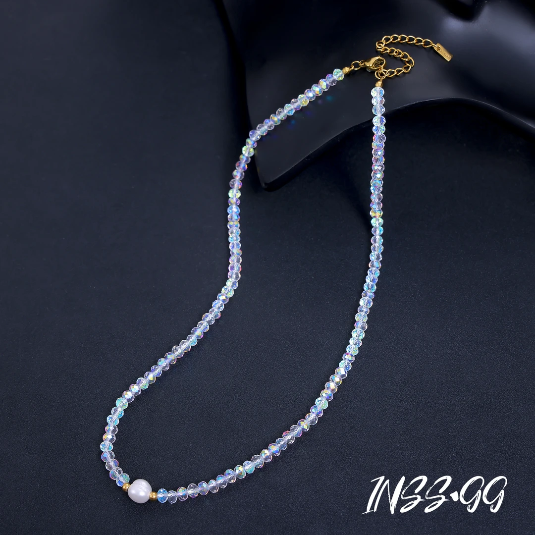 钛钢仿水晶项链 【INSS · GG】水晶项链轻奢复古小众个性项链X1089