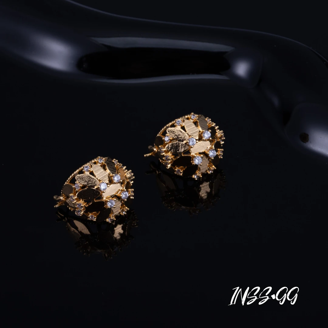 铜合金合成锆石耳饰 【INSS · GG】925银针小众设计新款耳环IE946