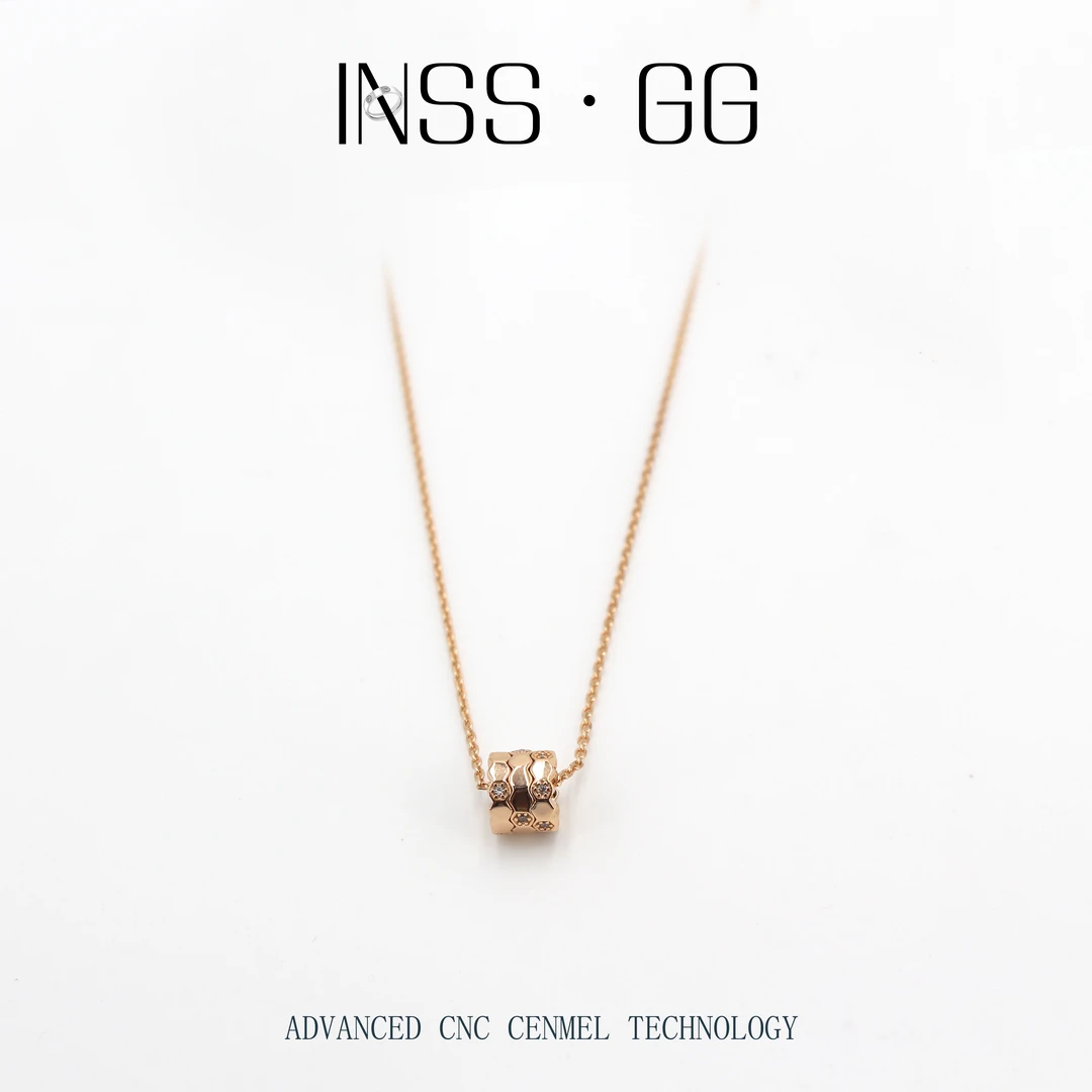 铜合金项链 【INSS · GG】气质轻奢时尚百搭简约满钻排钻坠链X011