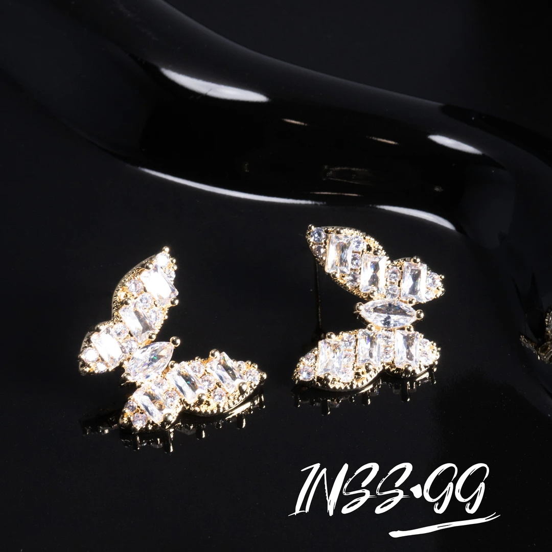 钛钢合成锆石耳饰 【INSS · GG】气质百搭个性小众时尚款耳环E185