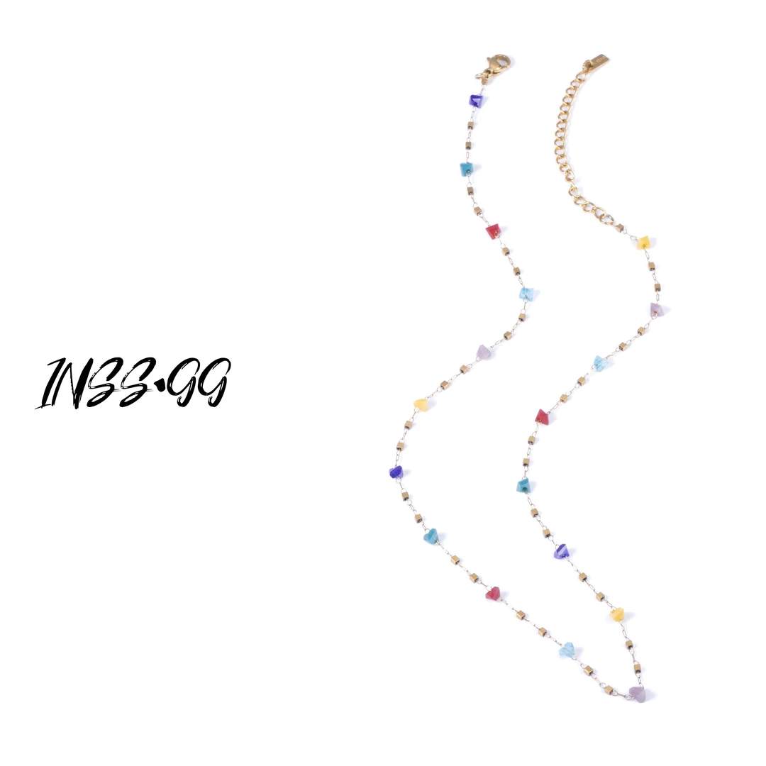 钛钢仿水晶项链 【INSS · GG】手工百搭简约轻奢小众彩色项链