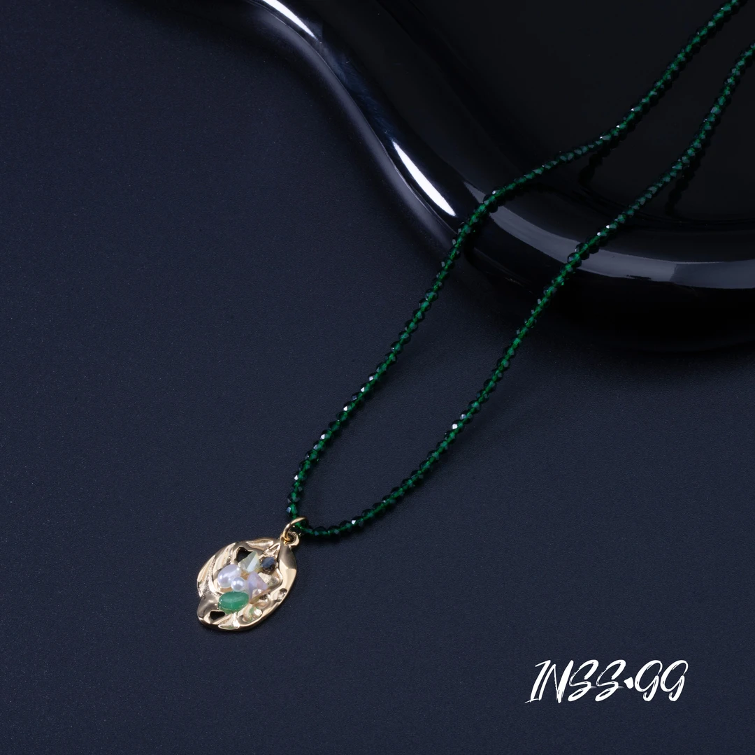 钛钢仿水晶项链 【INSS·GG】小众首饰女时尚手工水晶轻奢项链 X1127