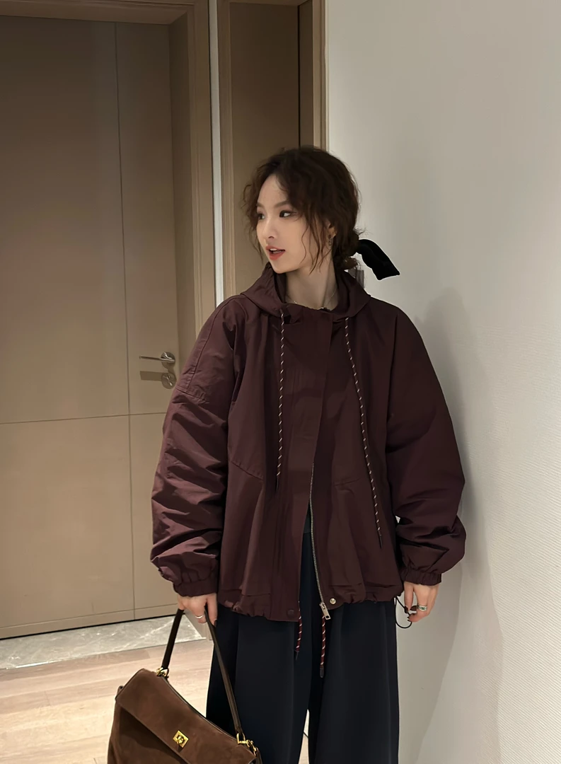 24128 正品 连帽夹棉百搭保暖外套