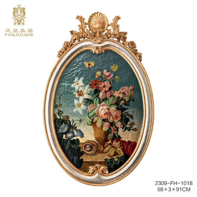 FH&HOME/凤凰美居欧式高档卧室手工彩绘装饰壁画书房精美艺术挂画