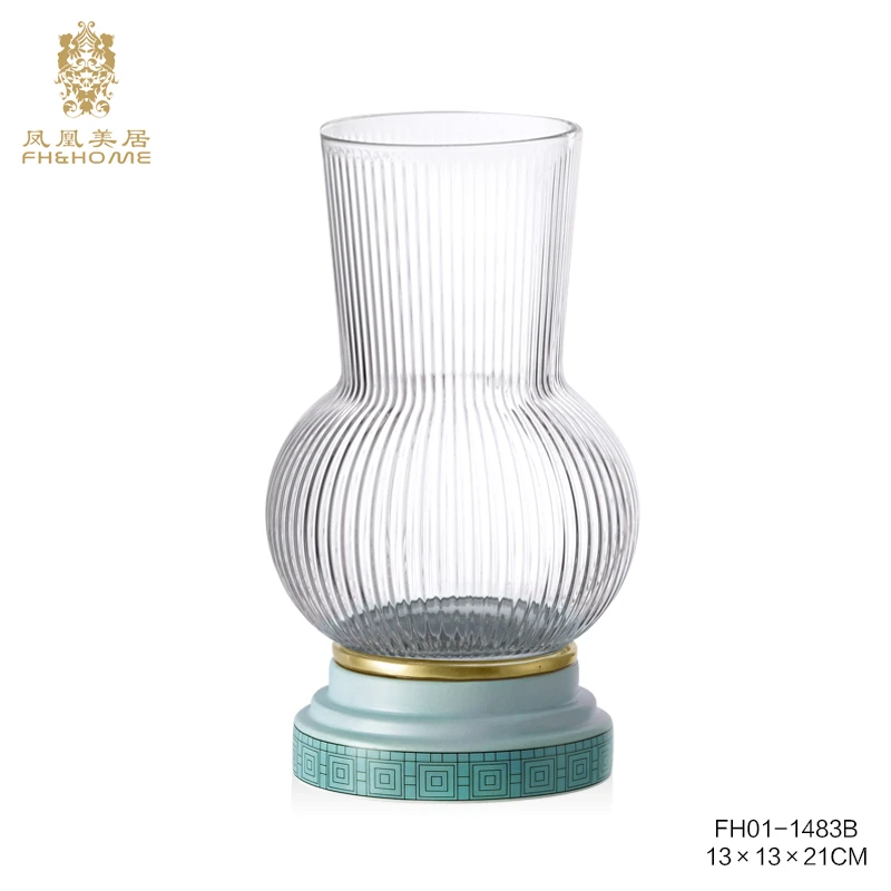 FH&HOME/凤凰美居奢华欧式水晶玻璃花瓶创意客厅花瓶摆件送花艺