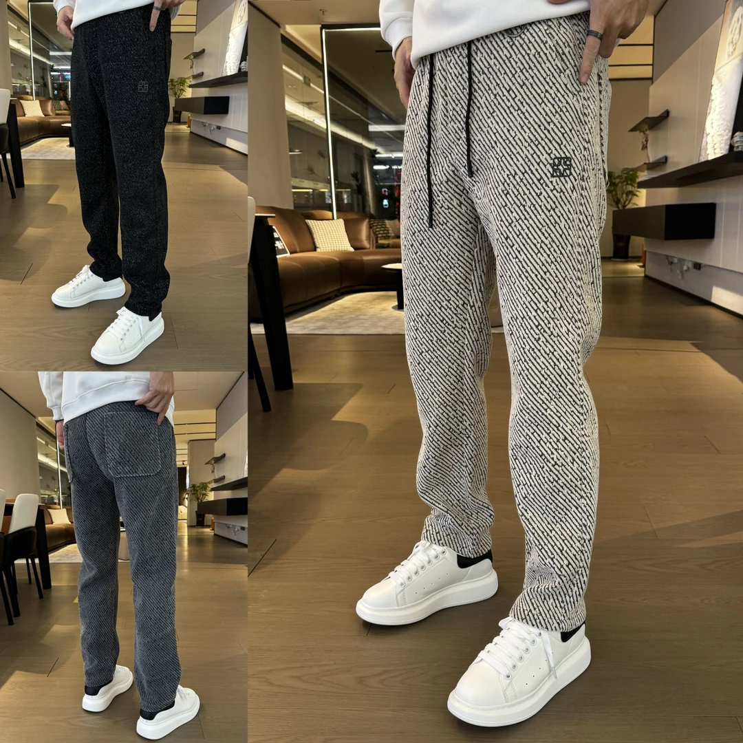 5225直筒裤新款保暖卫裤男裤子加厚运动裤休闲裤男士男款加绒卫裤