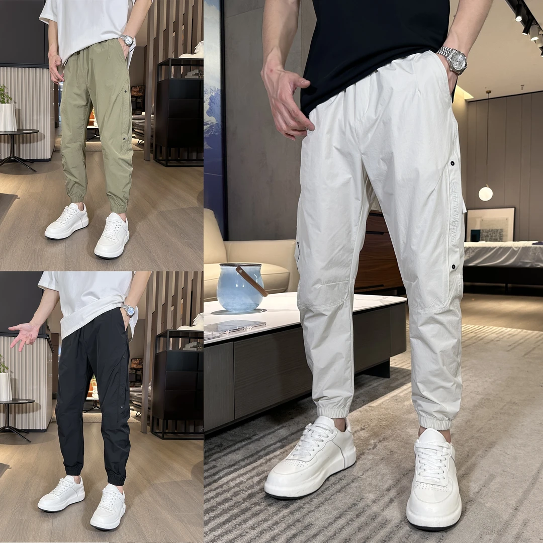 8012夏季速干网孔休闲卫裤男裤裤子运动裤弹力裤修身男款爆款束腿