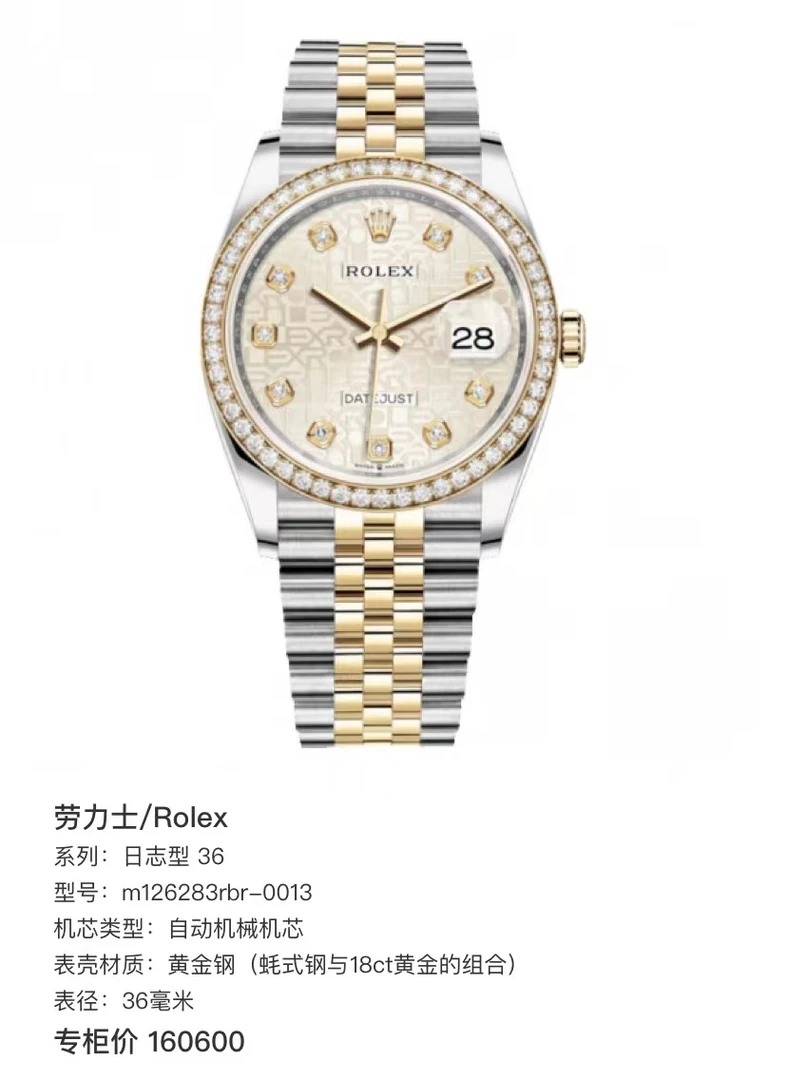 99新 Rolex/劳力士 126283圈钻电脑纹单表