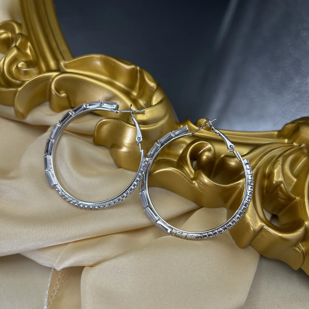 铜合金耳饰 【316】欧美夸张环形耳钉时尚轻奢气质百搭小众简约耳饰