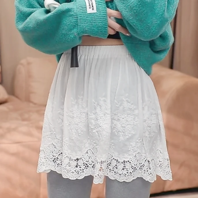 设计感蕾丝小屁帘女防走光秋冬新款遮屁股下摆遮臀高腰百搭半身裙